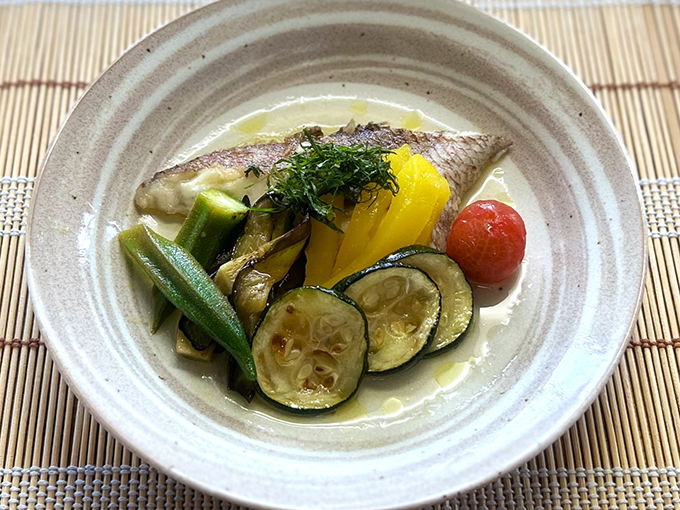 白身魚と夏野菜のマリネ